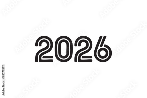 2026 numeric artwork for calendar layouts, event branding, and countdown visuals