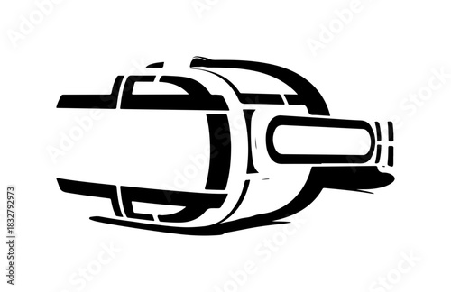 Sleek virtual reality headset silhouette, modern gaming innovation and technology concept