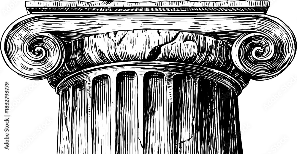 Fototapeta premium Elegant decorative illustration of classical pilaster base for architectural design