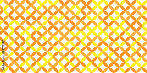 Vector seamless pattern with abstract lines and flower design. Abstract geometric fabric circle floral pattern. Hawaiian tropical seamless pattern.	