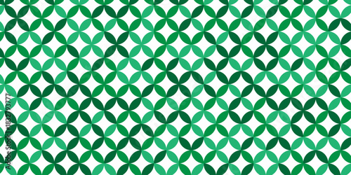 Vector seamless pattern with abstract lines and flower design. Abstract geometric fabric circle floral pattern. Hawaiian tropical seamless pattern.	