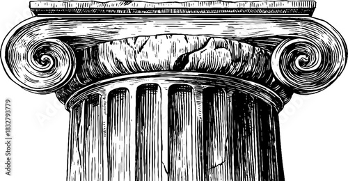 Elegant decorative illustration of classical pilaster base for architectural design