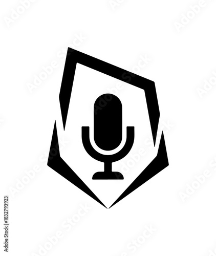 Dynamic microphone icon for podcasting, live streaming, or voice recording applications
