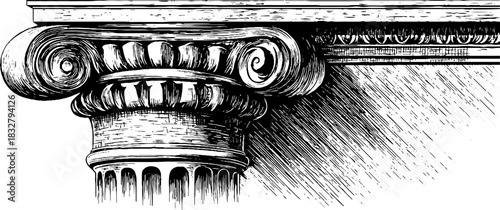 Classical wall frieze engraving design for vintage decorative purposes