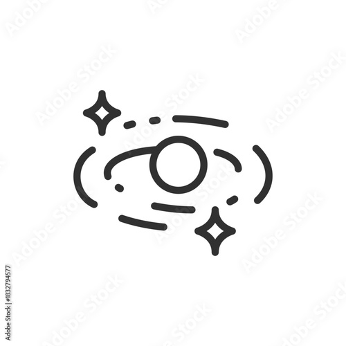 Solar system, linear icon. Space exploration and astronomy concept. Line with editable stroke.