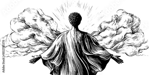 Guardian mist spirit engraving for mystical design and decor