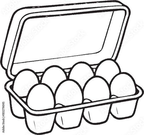 Egg carton with six eggs