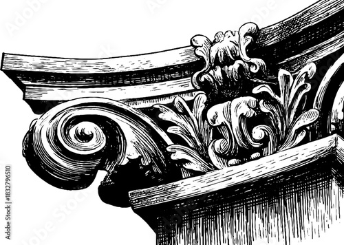 Decorative renaissance balcony balcony engraving