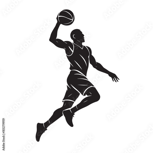 Basketball Player Dunking Silhouette slam dunk