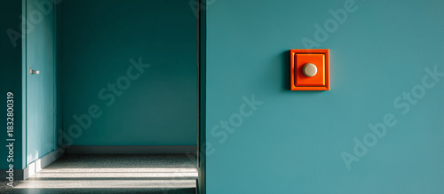 fire alarm button in modern hallway