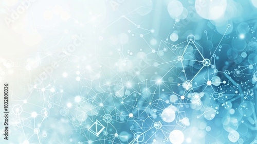 Abstract blue technology background with connecting dots and lines