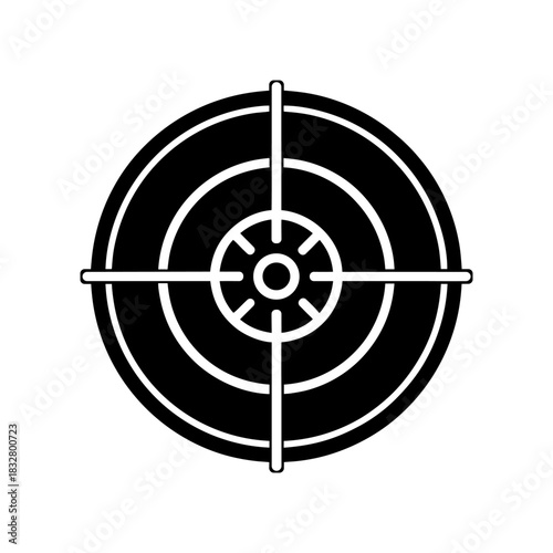 Precision Target Icon Bullseye Crosshair on White.