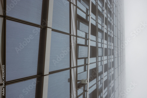 Abstract Modern Building in Fog 