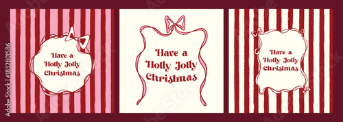 Coquette “Have a Holly Jolly Christmas” Poster Set Illustration