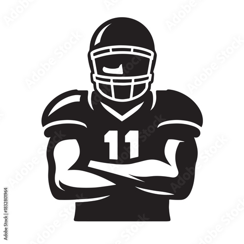 American Football Player Number 11 Silhouette athlete