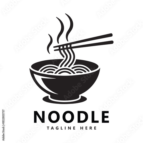 japanese ramen Logo noodle logo design icon template 