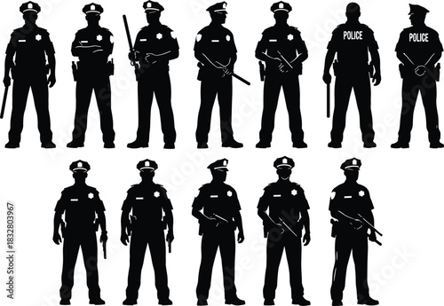 Police Officers Silhouettes