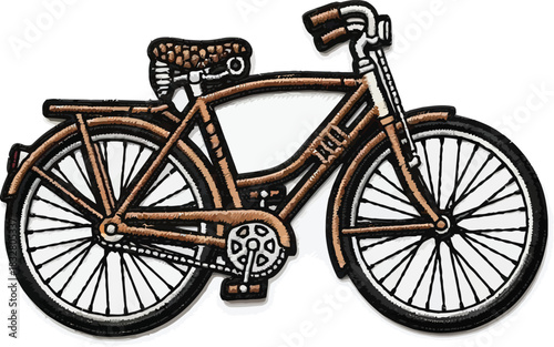 Charming vintage bicycle patch adds a touch of nostalgia and whimsy to your designs, perfect for retro projects and creative crafts with a classic vibe