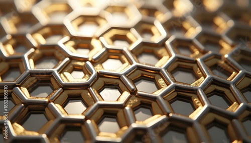 Reflective Silver Shell Patterns Enclosing Bright Polished Gold Centers