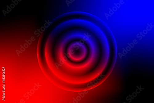 Abstract Neon Gradient Sphere Background in Red Blue and Pink Tones