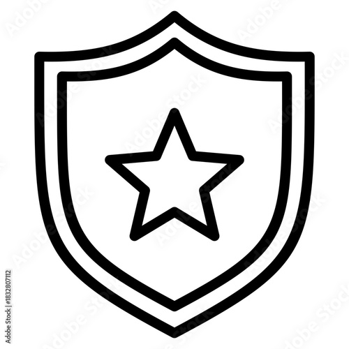 Shield Star  Icon Element For Design