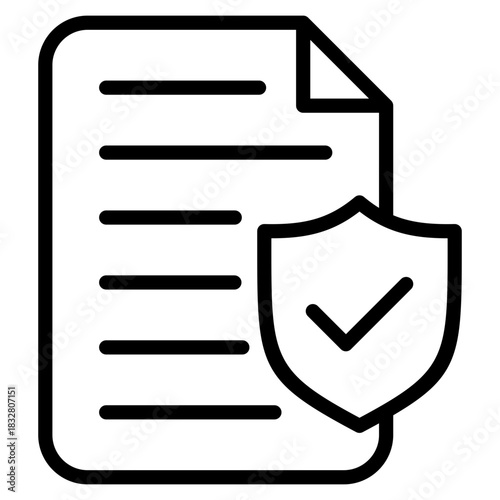 Shield Document  Icon Element For Design