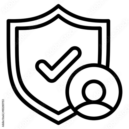 Profile Shield  Icon Element For Design