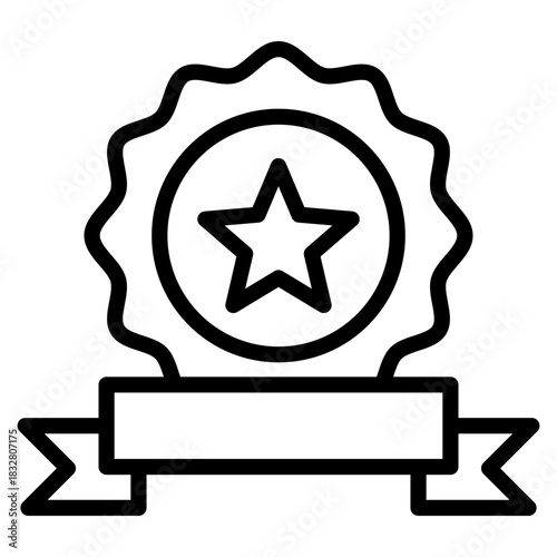 Ribbon Star  Icon Element For Design