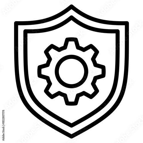 Shield Gear  Icon Element For Design