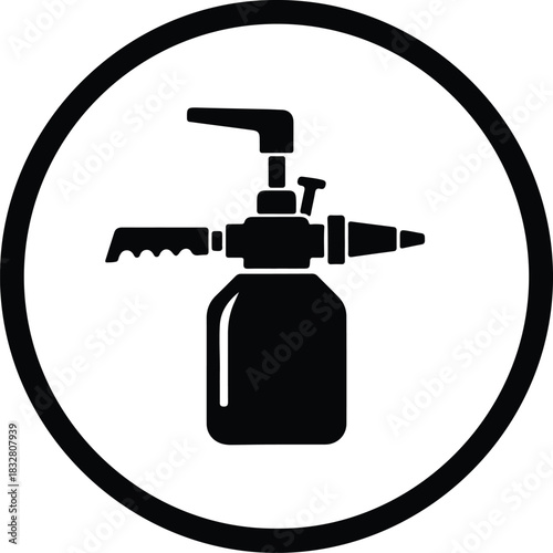 Silhouette foam cannon auto detailing equipment inside circle vector Illustrator