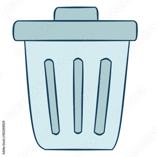 Glacial trash can dustbin icon graphic element for delete function