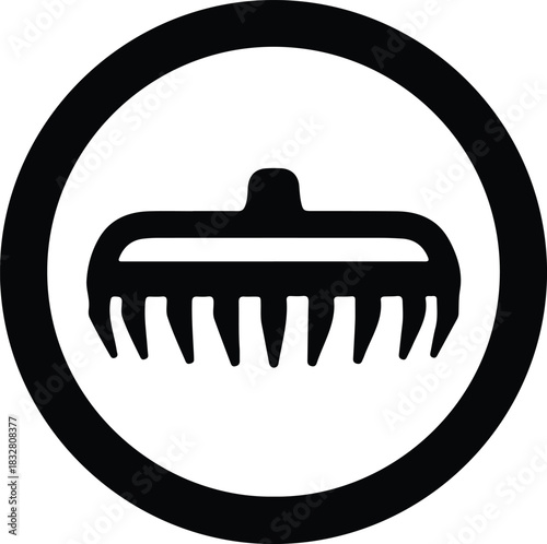 Silhouette lice comb simple rounded icon vector Illustrator