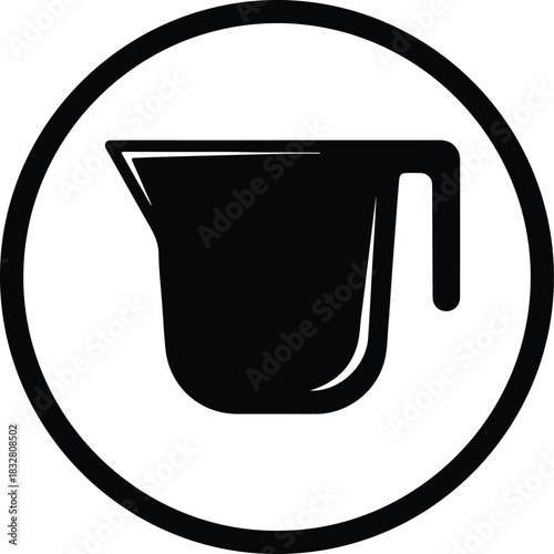 Silhouette measuring cup kitchen round symbol vector illustrator