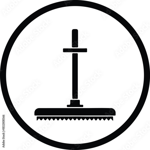 Silhouette mop cleaning tool inside circle vector Illustrator