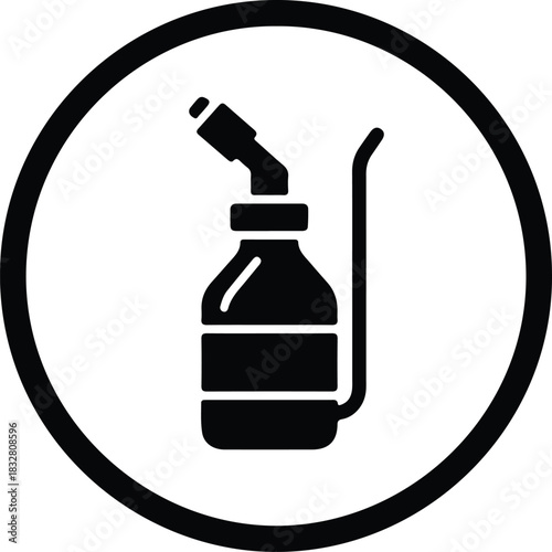 Silhouette nasal spray bottle inside circle vector Illustrator