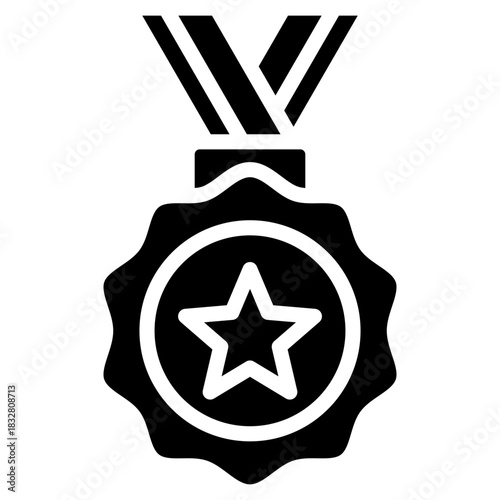 Golden Badge  Icon Element For Design