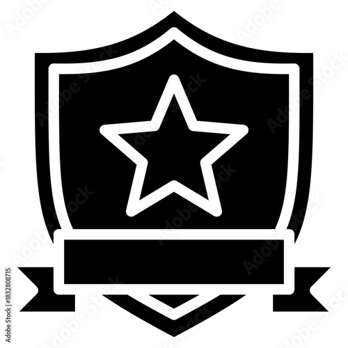 Star Medal Shield  Icon Element For Design