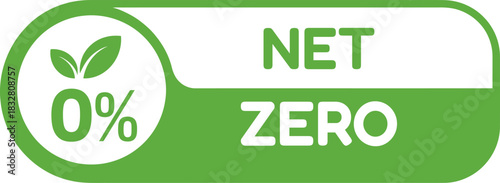 Green Environmental Net Zero Carbon Badge