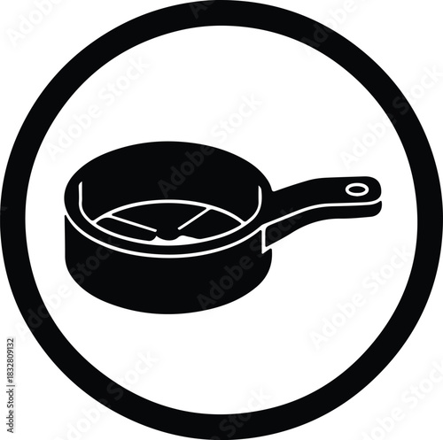 Silhouette saucepan cooking pan kitchenware logo icon vector Illustrator