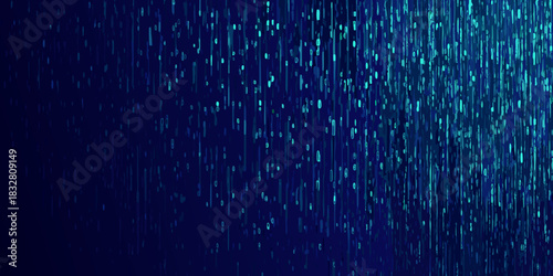 Abstract blue rainfall background with data stream effect
