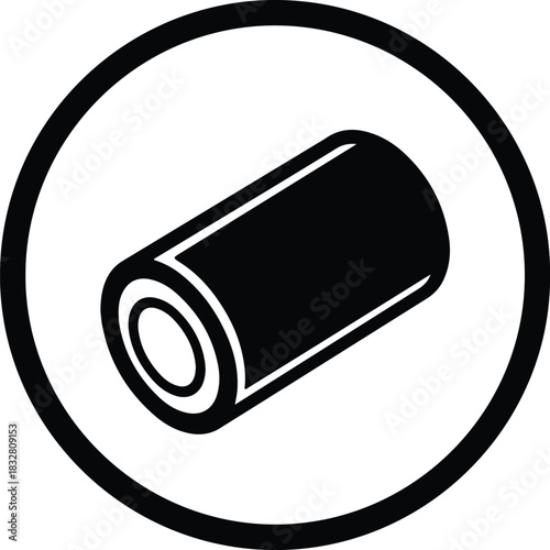 Silhouette roll adhesive label sticker in circle vector Illustrator