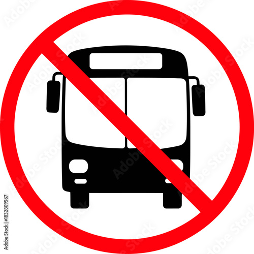 Bus Traffic Prohibited Restriction Sign
