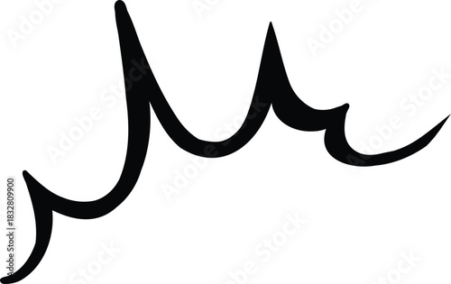 Vector icon of hand-drawn cartoony expression sign doodle, curve directional arrows, emoticon effects design elements, cartoon character emotion symbols, cute decorative brush stroke lines