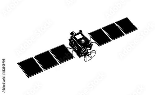 Orbiting satellite exploring space, science and technology innovation