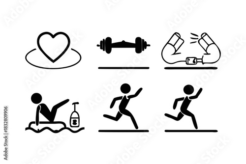 Icons representing health and wellness activities