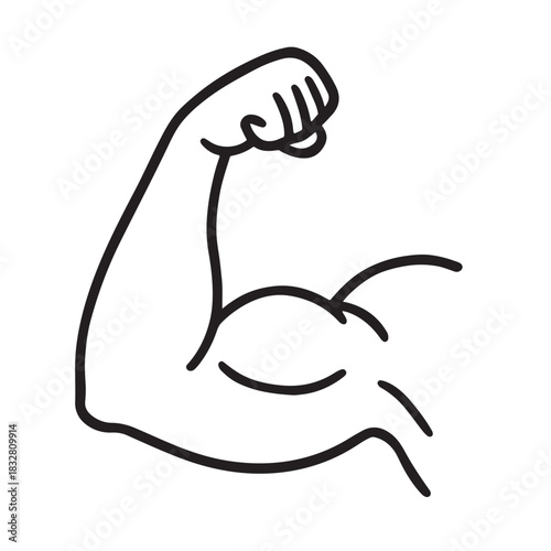 Flexed Bicep Arm Outline Icon Keywords: arm, bicep, muscle, flex, strength, fitness, workout