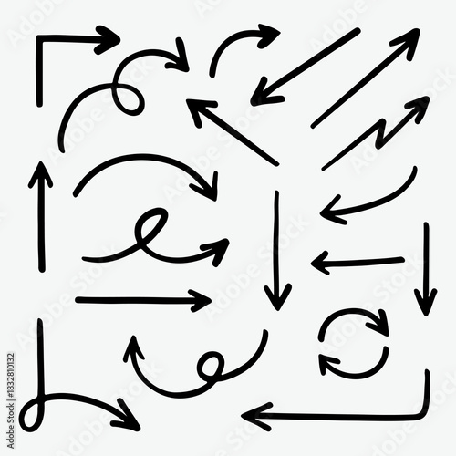 Hand-Drawn Arrow Collection for Design & Direction