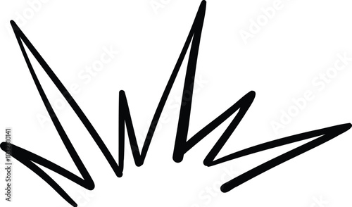 Vector icon of hand-drawn cartoony expression sign doodle, curve directional arrows, emoticon effects design elements, cartoon character emotion symbols, cute decorative brush stroke lines