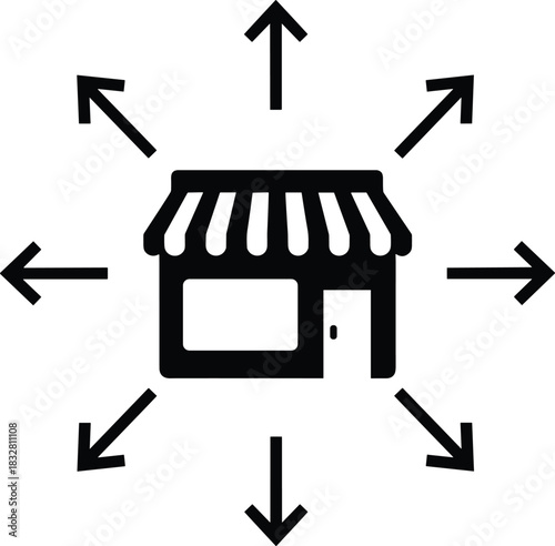 A delightful collection of four colorful, flat-style business storefront vector illustrations representing retail shops, small local stores, or commercial building facades.