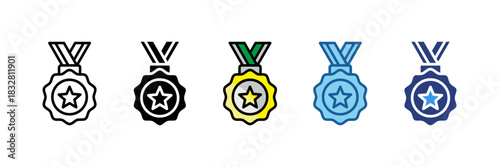 Golden Badge  Icon Set Multiple Style Collection